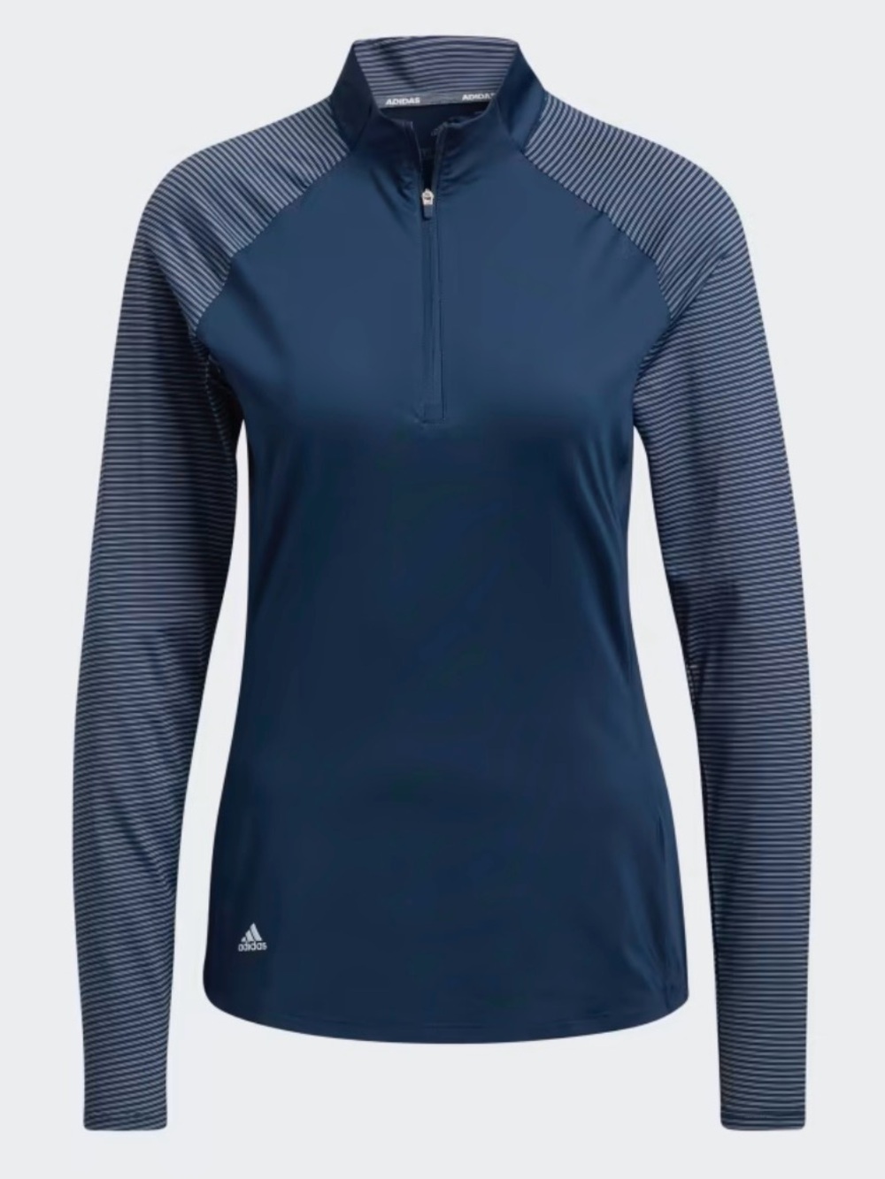 adidas Women’s Navy Long-Sleeve Quarter Zip UV Golf Polo - Small